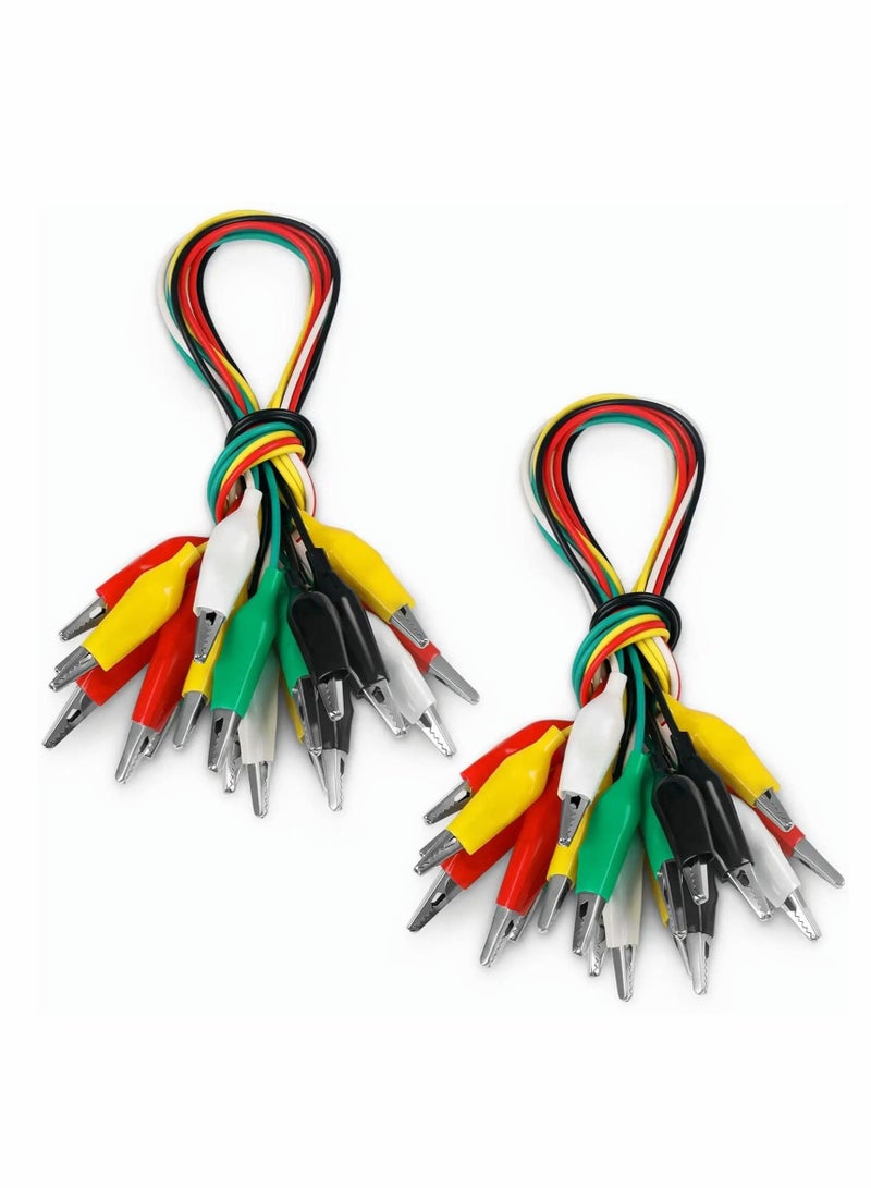 Captaintech Alligator Clips Electrical, 5-Color 21.5inch Test Leads with Alligator Clips, Stamping Jumper Wires for Electrical Testing, Circuit Connection, Experiment, 20 PCS - Image 1