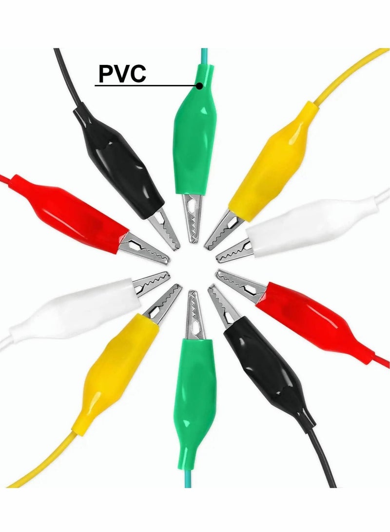 Captaintech Alligator Clips Electrical, 5-Color 21.5inch Test Leads with Alligator Clips, Stamping Jumper Wires for Electrical Testing, Circuit Connection, Experiment, 20 PCS - Image 3