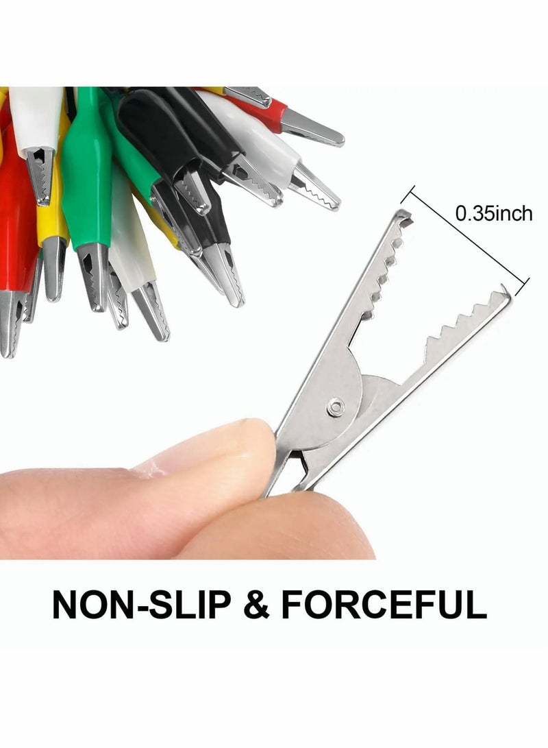 Captaintech Alligator Clips Electrical, 5-Color 21.5inch Test Leads with Alligator Clips, Stamping Jumper Wires for Electrical Testing, Circuit Connection, Experiment, 20 PCS - Image 2