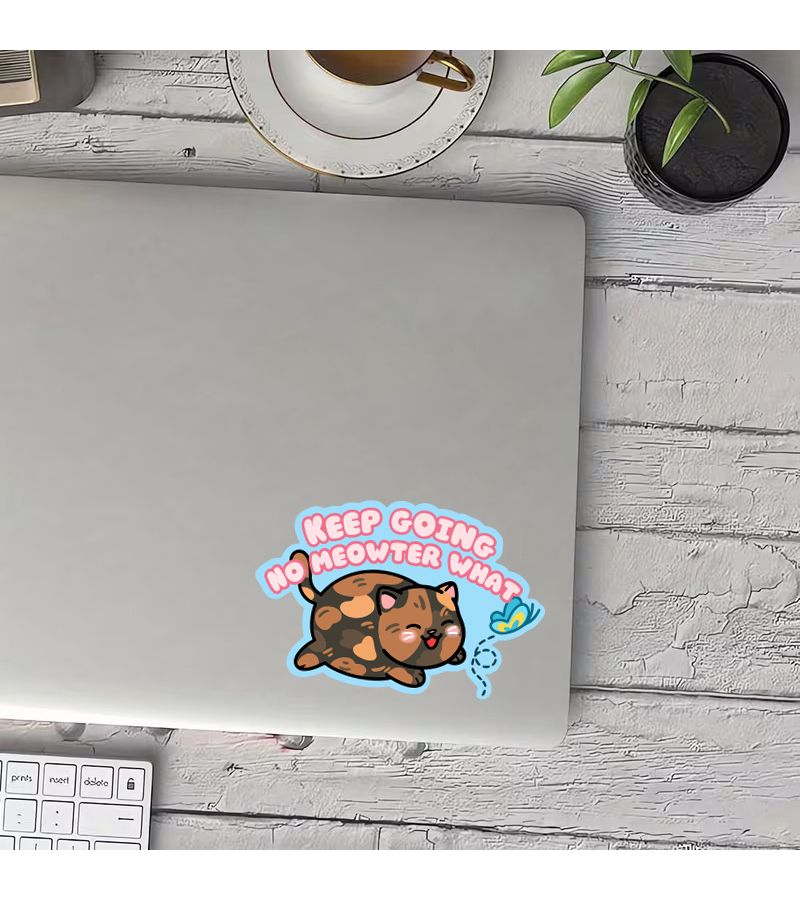 Keep Going No Meowter What 1pc Scratch Resistant Durable Laptop Sticker For Laptops Motorcycles Guitars - Image 4