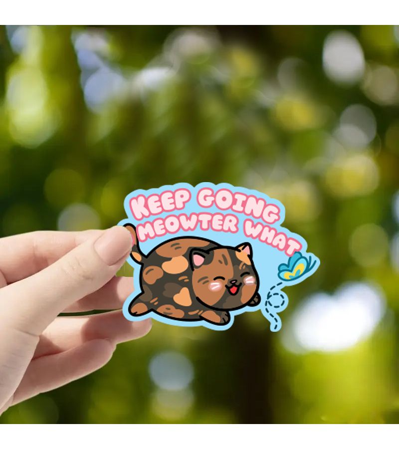 Keep Going No Meowter What 1pc Scratch Resistant Durable Laptop Sticker For Laptops Motorcycles Guitars - Image 1
