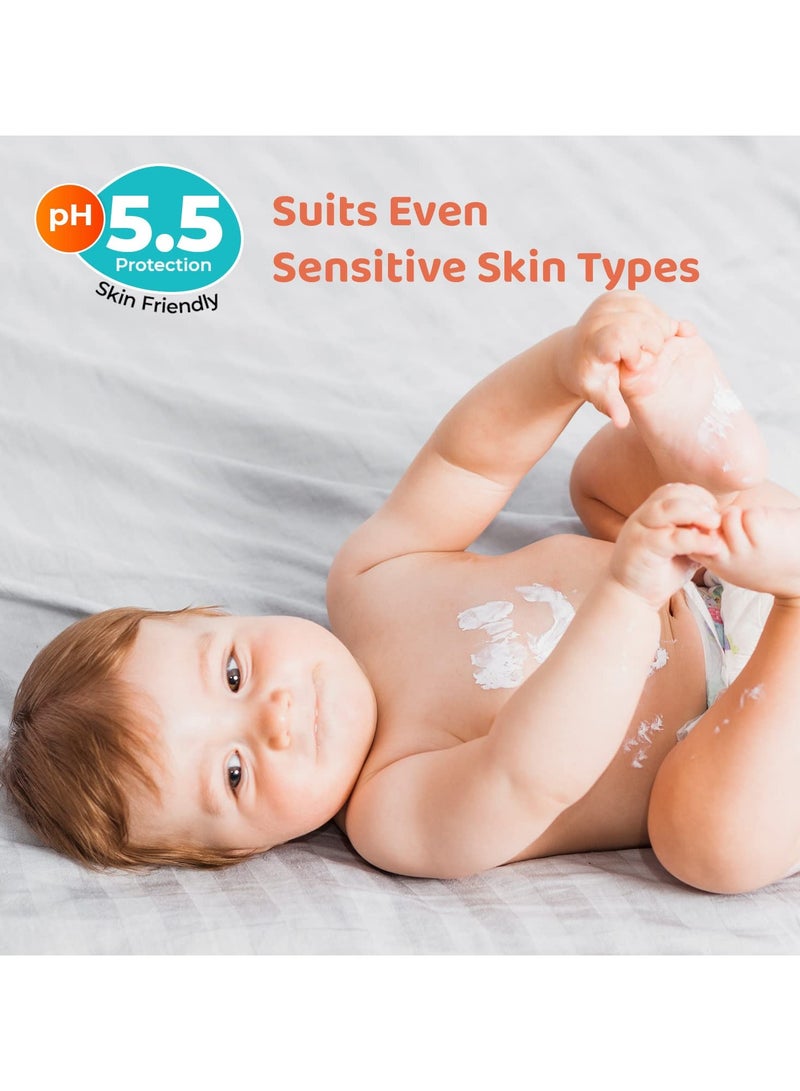 أر فور رابيت بيور آند بيوند لوشن مرطب للجسم للأطفال 400 مل درجة حموضة 5.5 لطيف ولطيف مع دقيق الشوفان وزبدة الشيا للبشرة الحساسة لحديثي الولادة - Image 4