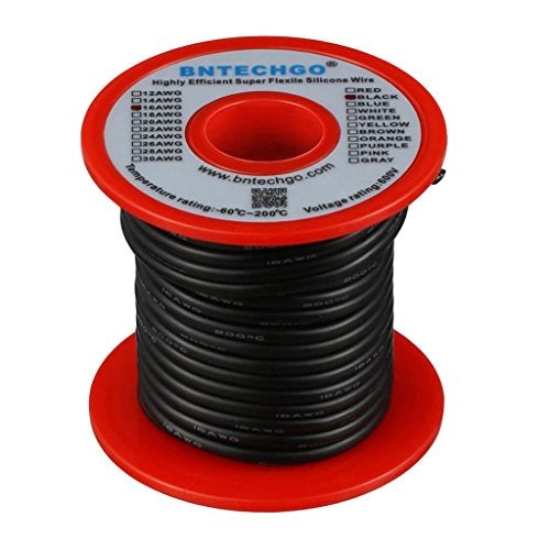 BNTECHGO 16 Gauge Silicone Wire Spool 50 ft Black Flexible 16 AWG Stranded Tinned Copper Wire - Image 3