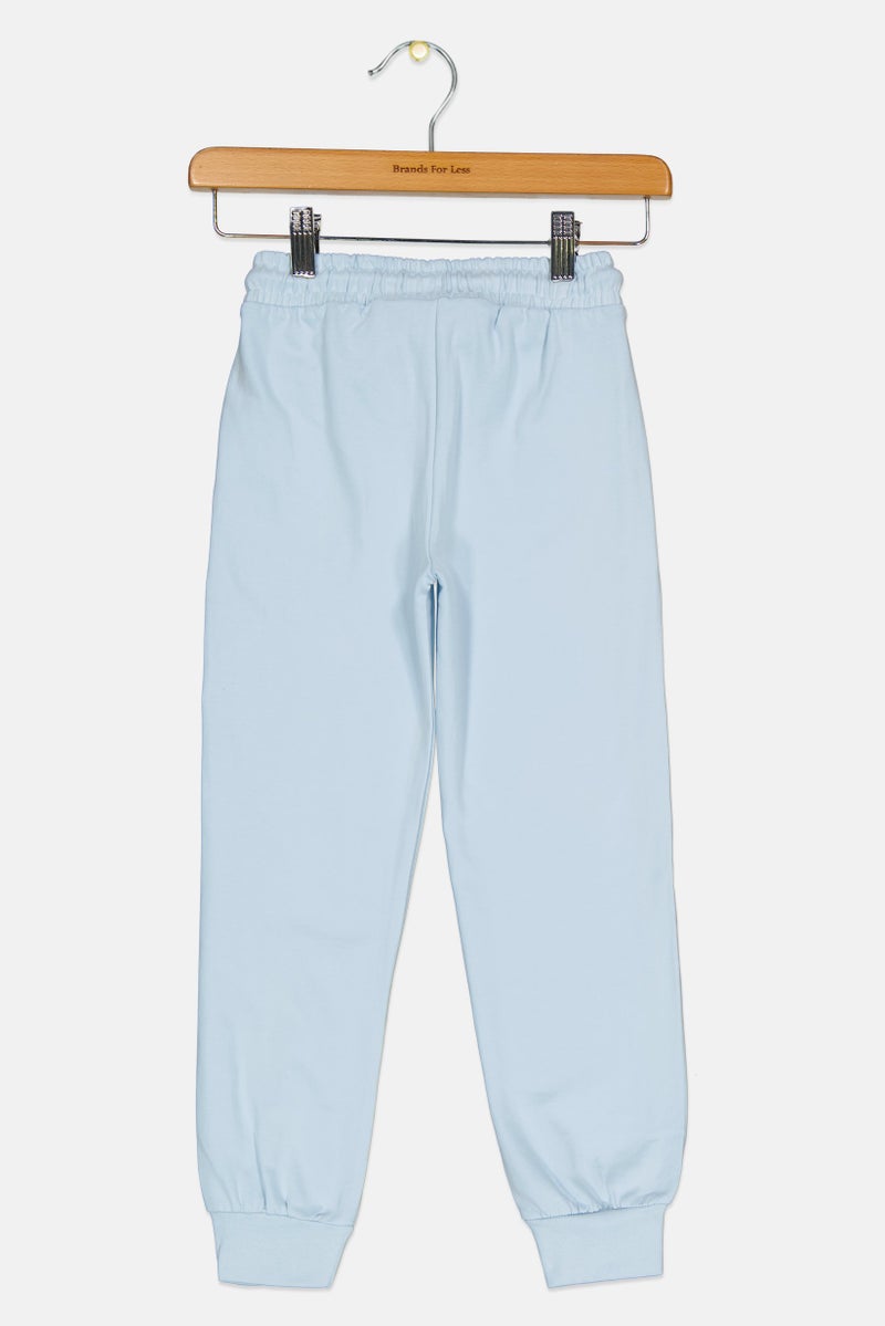 Looney Tunes Kids Girl Drawstring Graphic Print Jogger Pants, Sky Blue  - Image 2