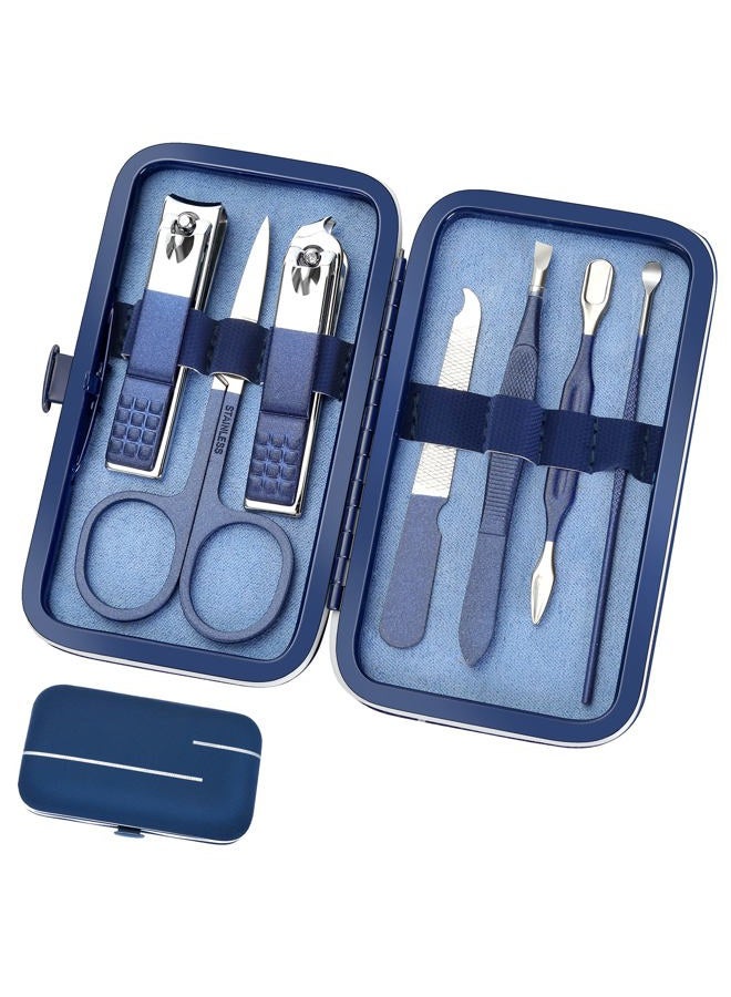 Aceoce Ａceoce Travel Manicure Set Mens Grooming Kit Stainless Steel Nail Clippers Nail Care Tool with Luxurious Travel Case Manicure Pedicure Set Professional Personal Care Gift for Men Family Friends  - Image 1