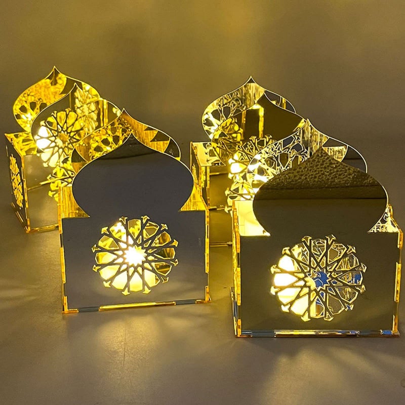 Acrylic Eid Ornament With LED Light Desktop Decor For Festival Party Tabletop - Image 5