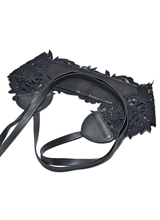 Generic - Women's Lace Faux Leather Bow Tie Corset Belts - Image 1