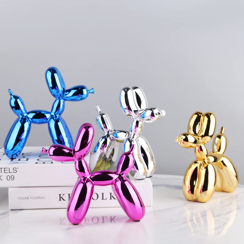 XIAOMAGG Silver Balloon Dog - Animal & Modern Sculpture Decor for Bedroom, Office & Preppy Room - Image 3