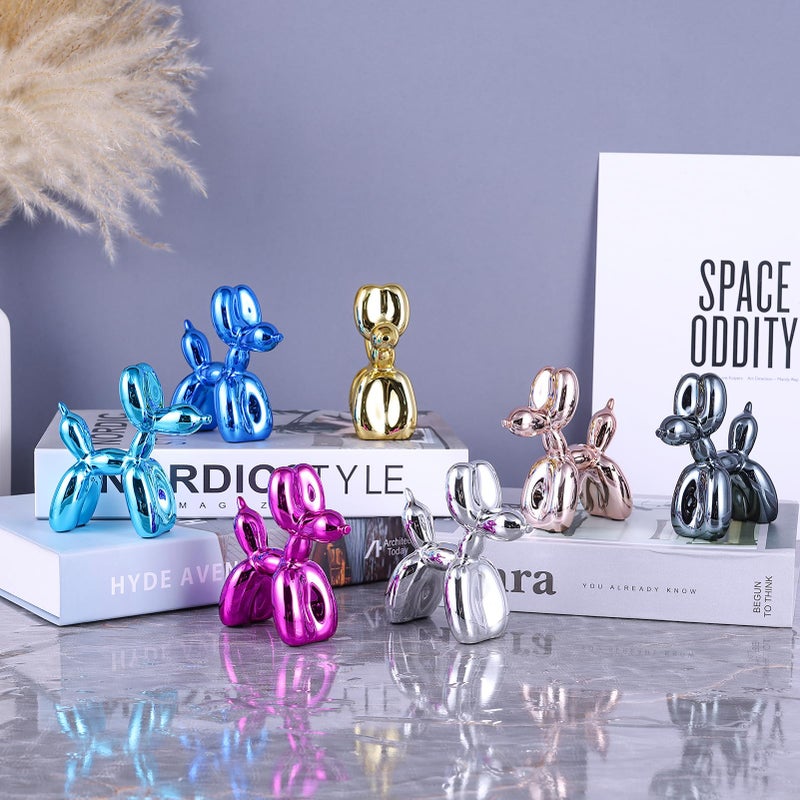 XIAOMAGG Silver Balloon Dog - Animal & Modern Sculpture Decor for Bedroom, Office & Preppy Room - Image 4