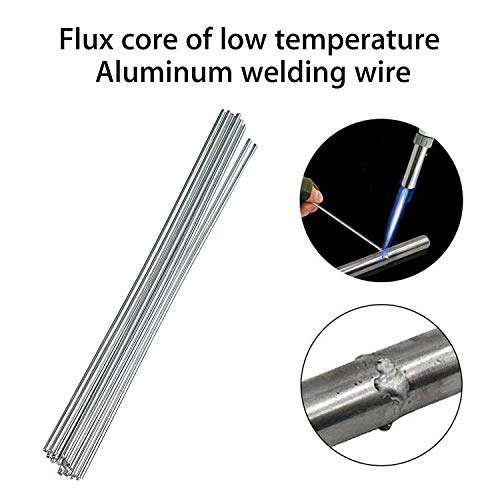 Linkhood Aluminum Welding Rods, 20-Pack Universal Low Temperature Aluminum Welding Cored Wire for Electric Power, Chemistry, Food, Silver 0.08 x 10in/2 x 250mm (20-pack) - Image 2