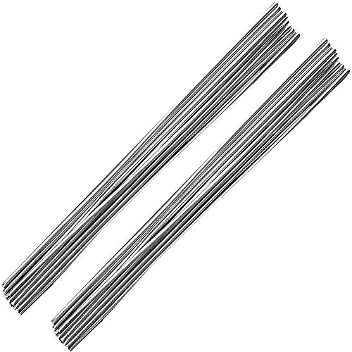 Linkhood Aluminum Welding Rods, 20-Pack Universal Low Temperature Aluminum Welding Cored Wire for Electric Power, Chemistry, Food, Silver 0.08 x 10in/2 x 250mm (20-pack) - Image 1