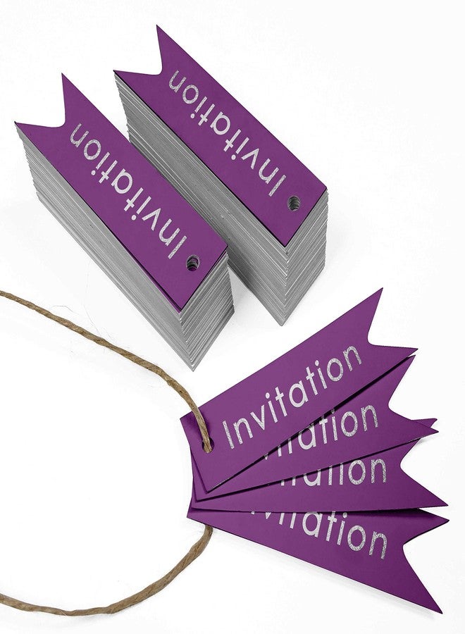 Inkdotpot Pack of 100 Silver Foil Paper Tags Invitation Party Favor Hang Tags - Image 4