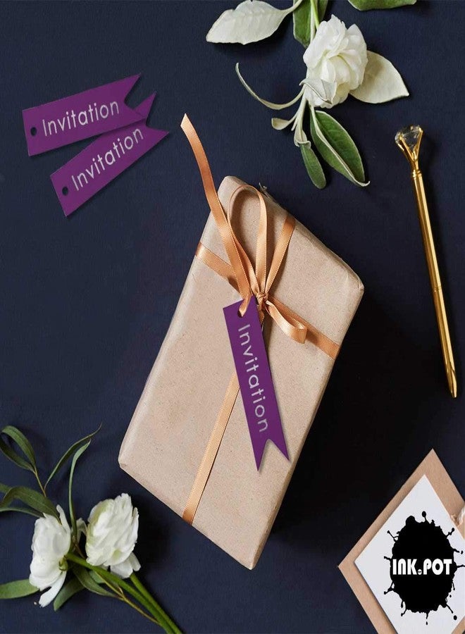 Inkdotpot Pack of 100 Silver Foil Paper Tags Invitation Party Favor Hang Tags - Image 5