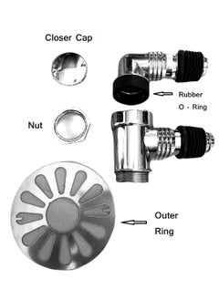 Rasdion Rasdion Bathroom Floor Drain Connector Assembly Drainer for Washing Machine Outlet Pipe Connector FModel with Outer Ring  - Image 2