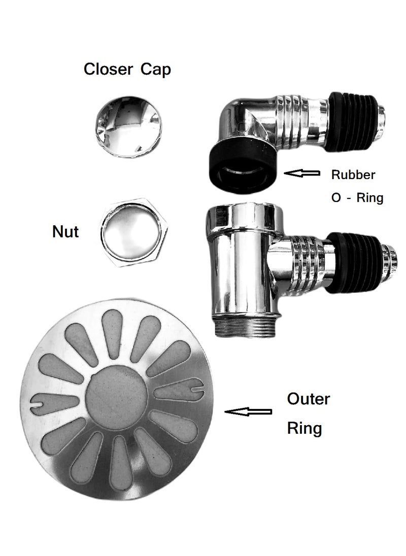 Rasdion - Rasdion Bathroom Floor Drain Connector Assembly Drainer for Washing Machine Outlet Pipe Connector FModel with Outer Ring - Image 1