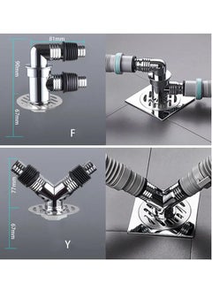 Rasdion Rasdion Bathroom Floor Drain Connector Assembly Drainer for Washing Machine Outlet Pipe Connector FModel with Outer Ring  - Image 4