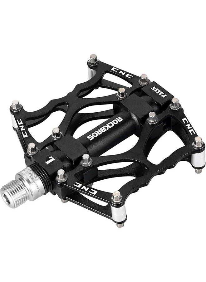 Rockbros ROCKBROS Mountain Bike Pedals MTB Pedals CNC Non-Slip Lightweight Aluminum Alloy Bicycle Pedals Sealed Bearings Bicycle Platform Pedals 9/16" BMX Road Bike Pedal,( One pair)  - Image 2