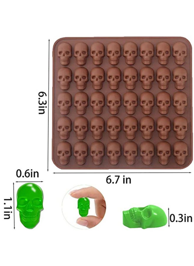 Generic - Halloween Fudge 40 Even Skull Silicone Mold Candy Ice Block Skull Mold Silicone Chocolate Mold-Color:Blue - Image 1