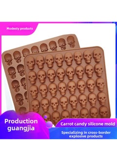 Halloween Fudge 40 Even Skull Silicone Mold Candy Ice Block Skull Mold Silicone Chocolate Mold-Color:Blue