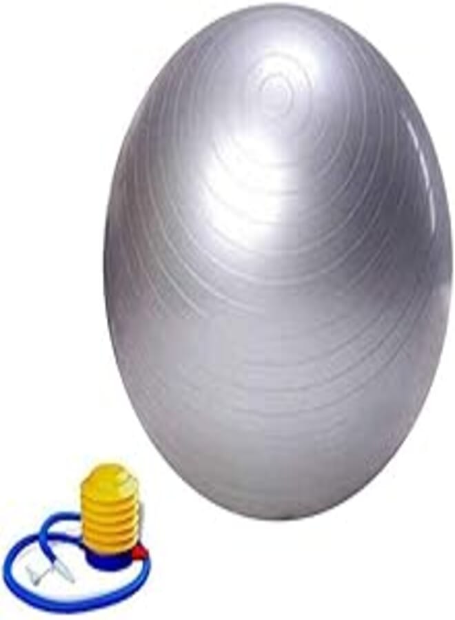 Exercise Gym Yoga Ball Swiss Fitness Pregnancy Birthing Anti Burst Balls 95cm Silver