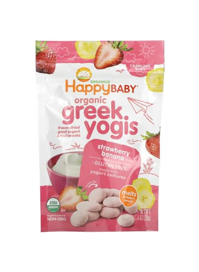 Happy Family Organics Organic Greek Yogis, Strawberry Banana, 1 oz (28 g)