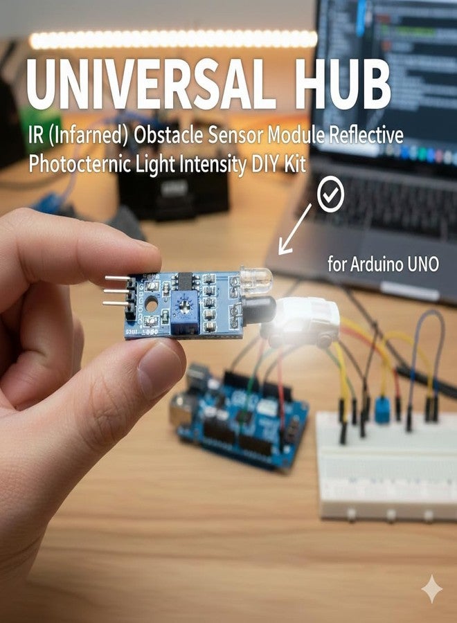 UNIVERSAL HUB 2Pcs IR Infrared Sensor Module, Reflective Photoelectric Obstacle Avoidance Sensor, Adjustable Light Intensity Detection DIY Kit for Ardino UNO and Robotics - Image 5
