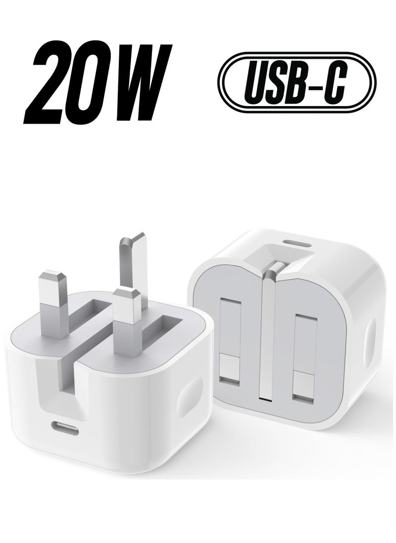 Anmi - 20W Folding Mobile Phone Wall Charger for iPhone 14/13/12/11/X, 2 Pack - Image 1