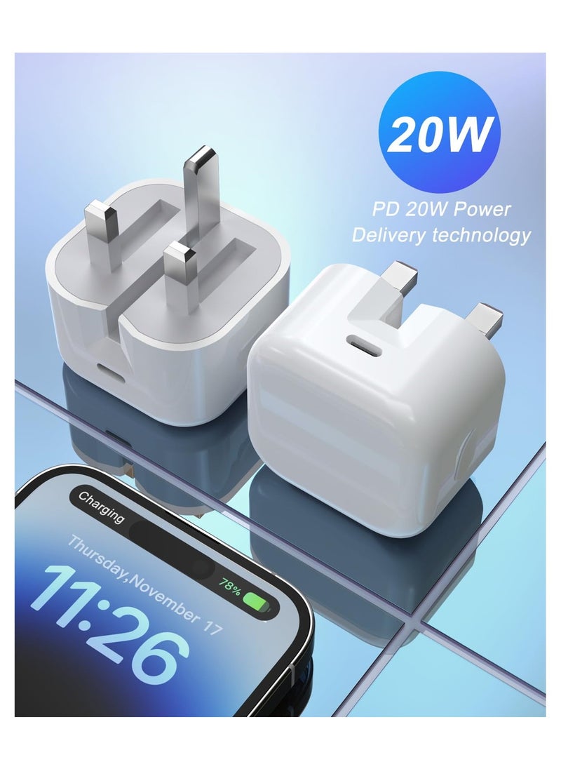 Anmi - 20W Folding Mobile Phone Wall Charger for iPhone 14/13/12/11/X, 2 Pack - Image 1