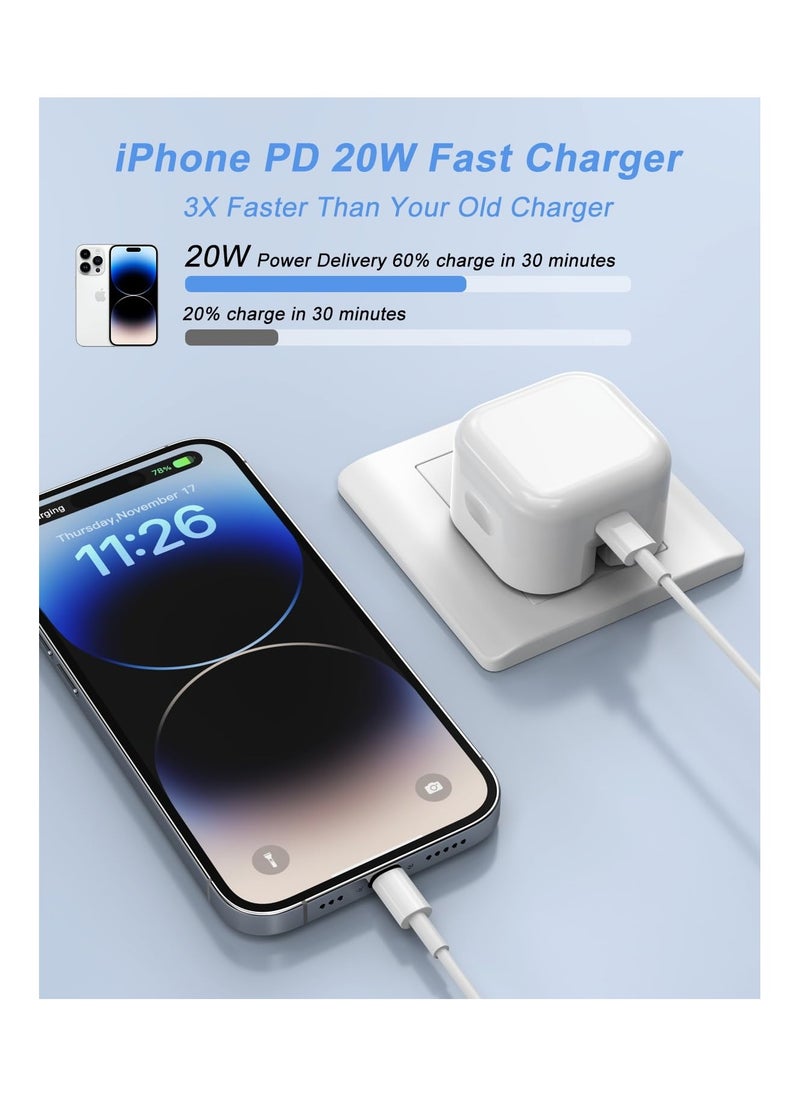 Anmi - 20W Folding Mobile Phone Wall Charger for iPhone 14/13/12/11/X, 2 Pack - Image 1