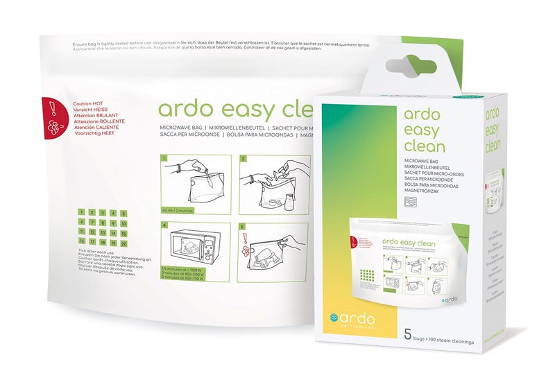 Ardo Ardo Easy Clean Multiuse Microwave Steam Cleaning Bags for Breastfeeding Accessories 5 Bags 100 Cleaning Cycles Total