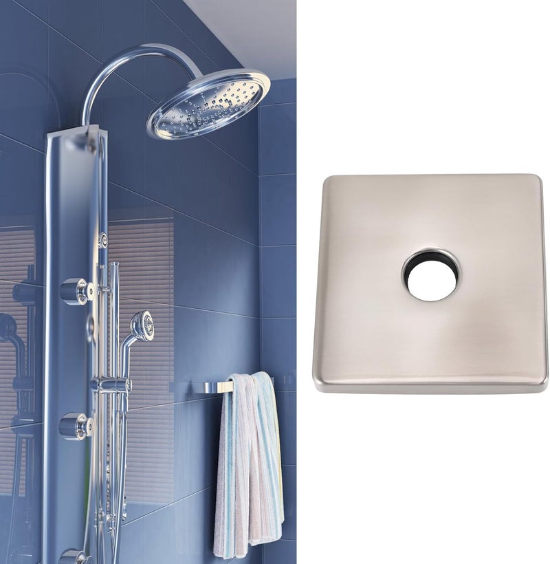 Naroote Square Shower Arm Flange Cover Plate, Extra Large Universal Stainless Steel Shower Escutcheon Plate, Oversized Replacement Decorative Flange, Ideal for Bathroom Arm (304 stainless steel 3) - Image 2