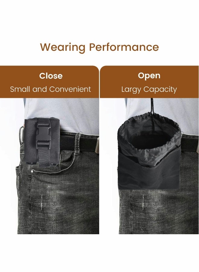 Canvas Bag, Black Collapsible Foraging Pouch, Garden Vegetable Storage Pouch Canvas Fruit Picking Bag, Mushroom Foraging Belt Bag for Outdoor Camping Hiking Hunting Travel Beachcombing  - Image 5