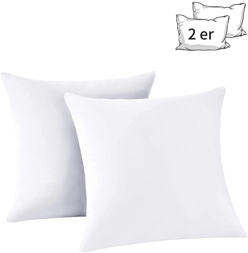 ATOOTFUSION ATOTFUSION Cushion Filler, Soft Comfortable Microfibre, Bed Linen Double Cushion, Decorative Cushion for Sofa, Car, Bedroom, 2 Count Cushion (40X40 Cm, White) - Image 1