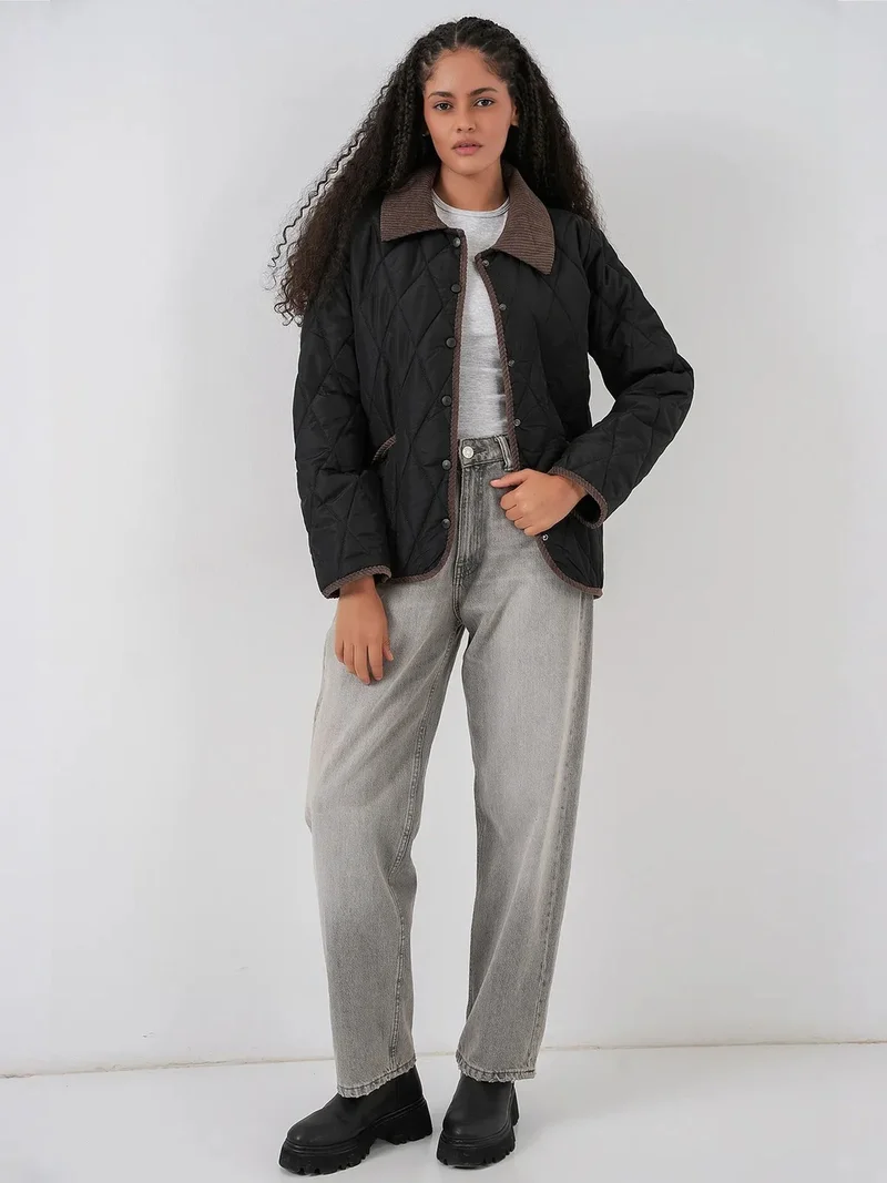 بيغ دارت BDART Textured Puffer Down Coat with Collar Detail