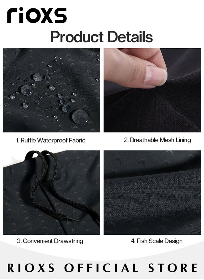 RIOXS - Mens Swimwear Set with Adjustable Anti Fog Swimming Goggles Swim Cap Nose Clip Ear Plugs and Storage Bag - Image 1