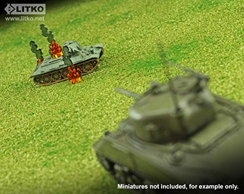LITKO Flaming Wreckage Marker | Burning Wreckage | Miniature Wargame Fire Marker | Compatible with DND, Pathfinder, TTRPG, Flame of War, Bolt Action, and Other Miniature Games (Micro) - Image 2