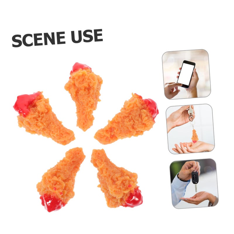 Realistic Artificial Chicken Leg Model 5PCS Food Prop For Kitchen Decor Photography - Image 3
