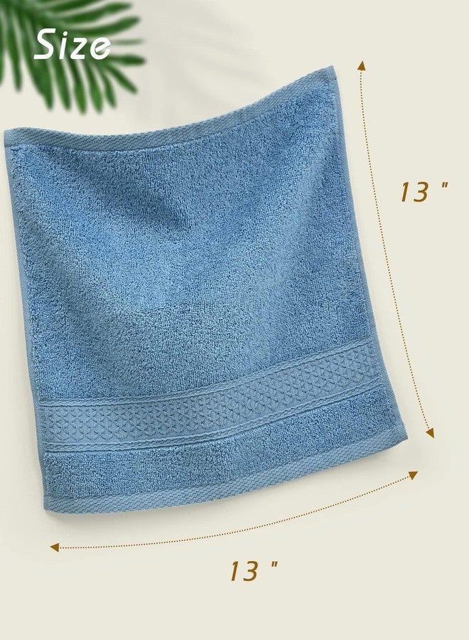 Cleanbear Pure Cotton Wash Cloths Face Cloths, 6 Colors per Set, 13 x 13 Inches (Light Blue, Jade Green, Light Green, Grey, Light Grey, Pink) - Image 3