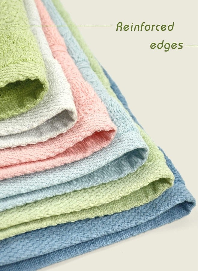 Cleanbear Pure Cotton Wash Cloths Face Cloths, 6 Colors per Set, 13 x 13 Inches (Light Blue, Jade Green, Light Green, Grey, Light Grey, Pink) - Image 5