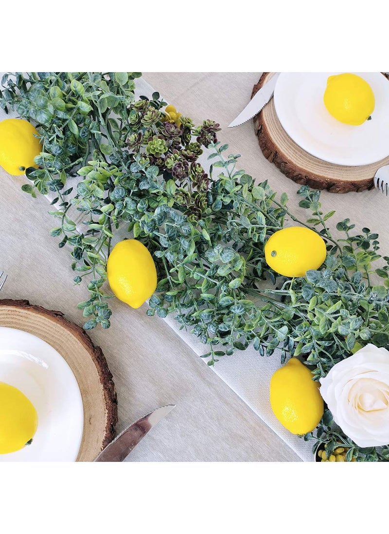 Winlyn 30 Pack Faux Yellow Lemons Artificial Fruits Fake Lemons Lifelike Simulation for Lemonade Party Kitchen Table Summer Decorations Vase Fillers Fruit Bowl Lemon Wreath Garland Photography Props  - Image 4