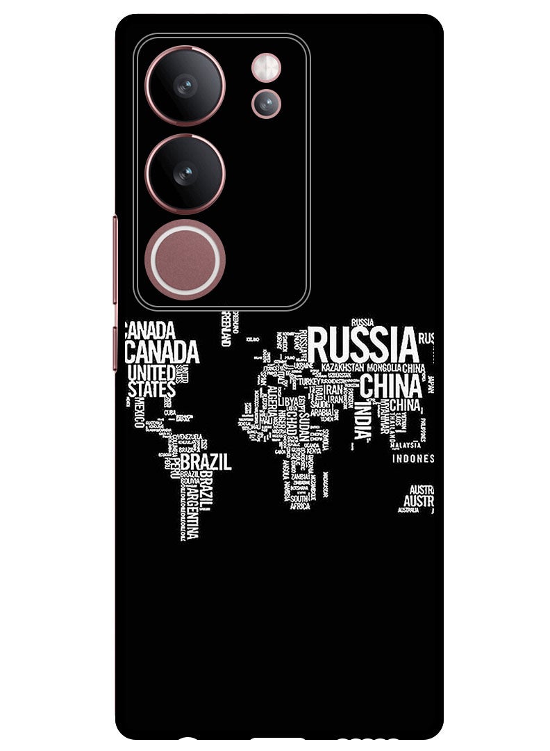 Theodor Protective Case Anti Scratch Shock Proof Bumper Cover For Vivo V29 - V29 Pro Written World Map - Image 1