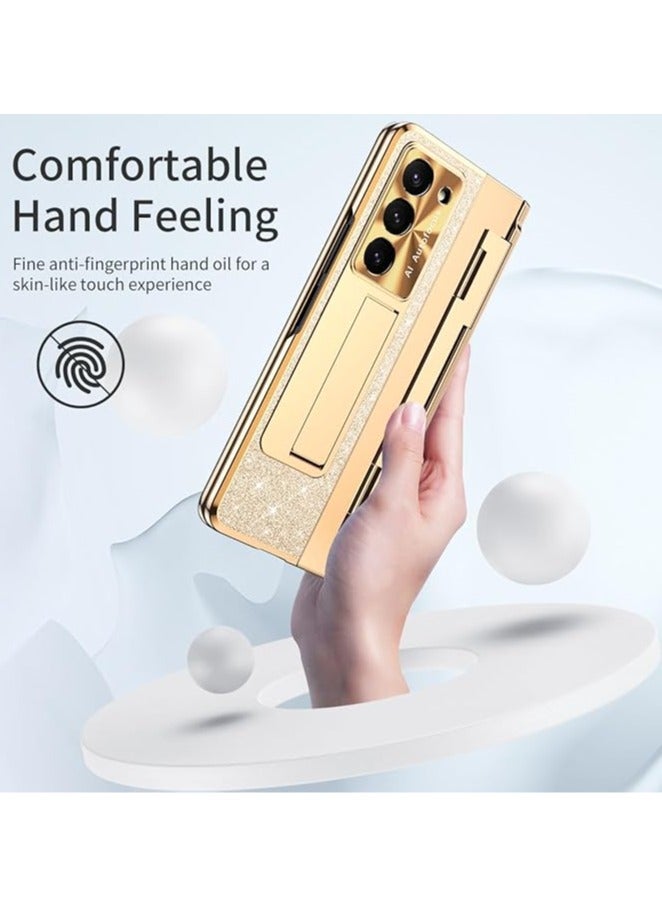 Samsung Galaxy Z Fold 5 5G Case, Ultra-Thin and Lightweight Leather Case with Hinge + Screen Protector + Fall Protection with Stand Function - Image 2