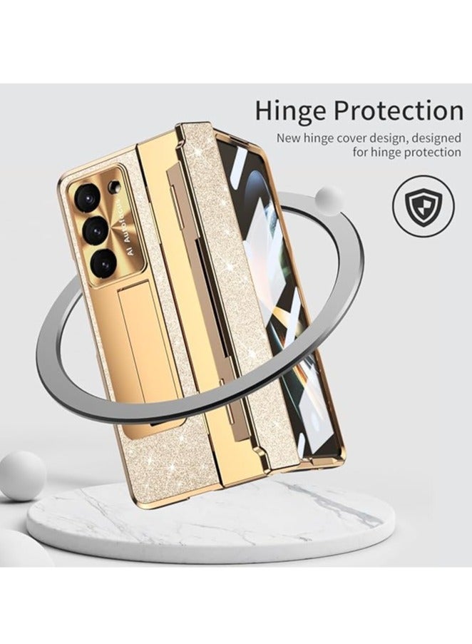 Samsung Galaxy Z Fold 5 5G Case, Ultra-Thin and Lightweight Leather Case with Hinge + Screen Protector + Fall Protection with Stand Function - Image 3