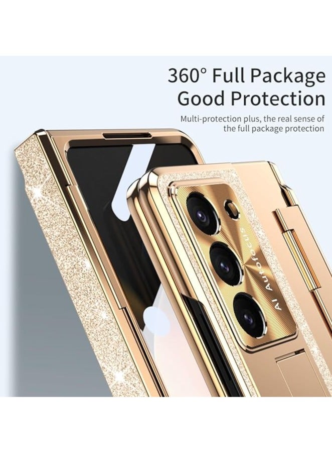 Samsung Galaxy Z Fold 5 5G Case, Ultra-Thin and Lightweight Leather Case with Hinge + Screen Protector + Fall Protection with Stand Function - Image 4