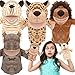 RoundFunny 4 Pcs Hand Puppet Animal with Working Mouth 98 Inch Animal Puppet Soft Plush Toy for Storytelling Theater Preschool Birthday GiftsLeopard Hippo Lion Tiger - Image 2