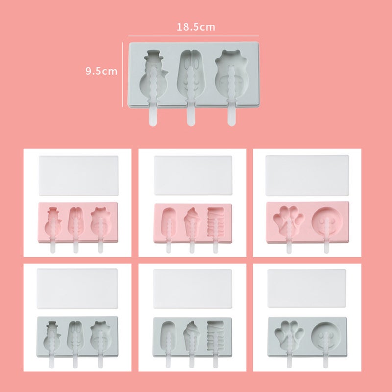 2 Set DIY Ice Cream Molds with Lids Creative Silicone Ice Cream Popsicle Molds Cute Fruit Bird Shape Moulds for DIY Ice Cream Making (Pink and Blue Molds with 3Pcs Plastic Sticks) - Image 2