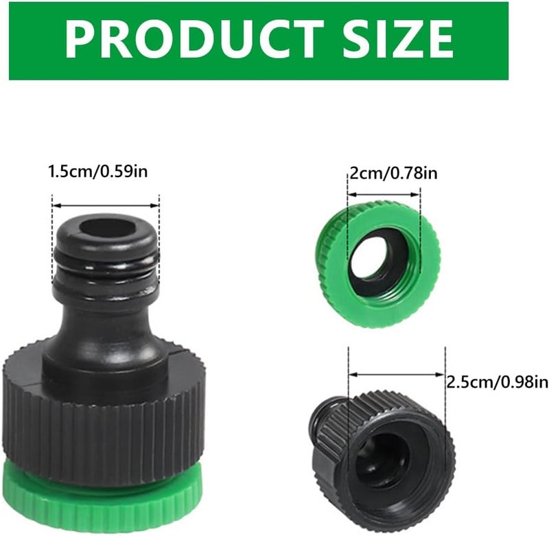 HASTHIP ® 2Pcs Faucet Pipe Connectors for 3/4 Inch & 1/2 Inch Taps, Universal Garden Hose Adapter Set, Quick Connect Fittings for Outdoor Faucets & Water Pipes - Image 2