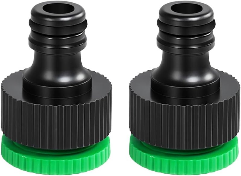 HASTHIP ® 2Pcs Faucet Pipe Connectors for 3/4 Inch & 1/2 Inch Taps, Universal Garden Hose Adapter Set, Quick Connect Fittings for Outdoor Faucets & Water Pipes - Image 1