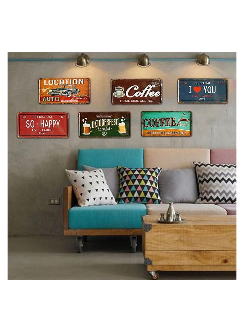 LINGWEI LINGWEI Decorative Metal Tin Sign Wall Poster Plaques Iron Plate Decoration Art Plaque Wall Art Vintage Metal Tin Signs Retro Vintage Metal Tin Signs Tin Metal Sign Wall Art for Shop Home Style-74 - Image 3