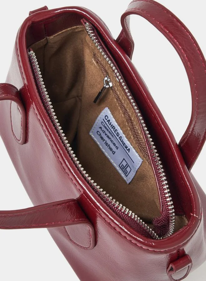 Styli Patent Handbag with Double Handle